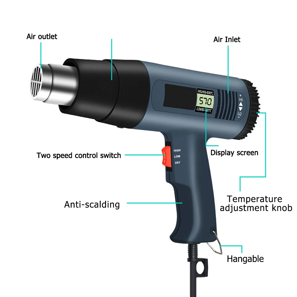 Тепловая пушка с ЖК дисплеем промышленная электрическая тепловая портативная