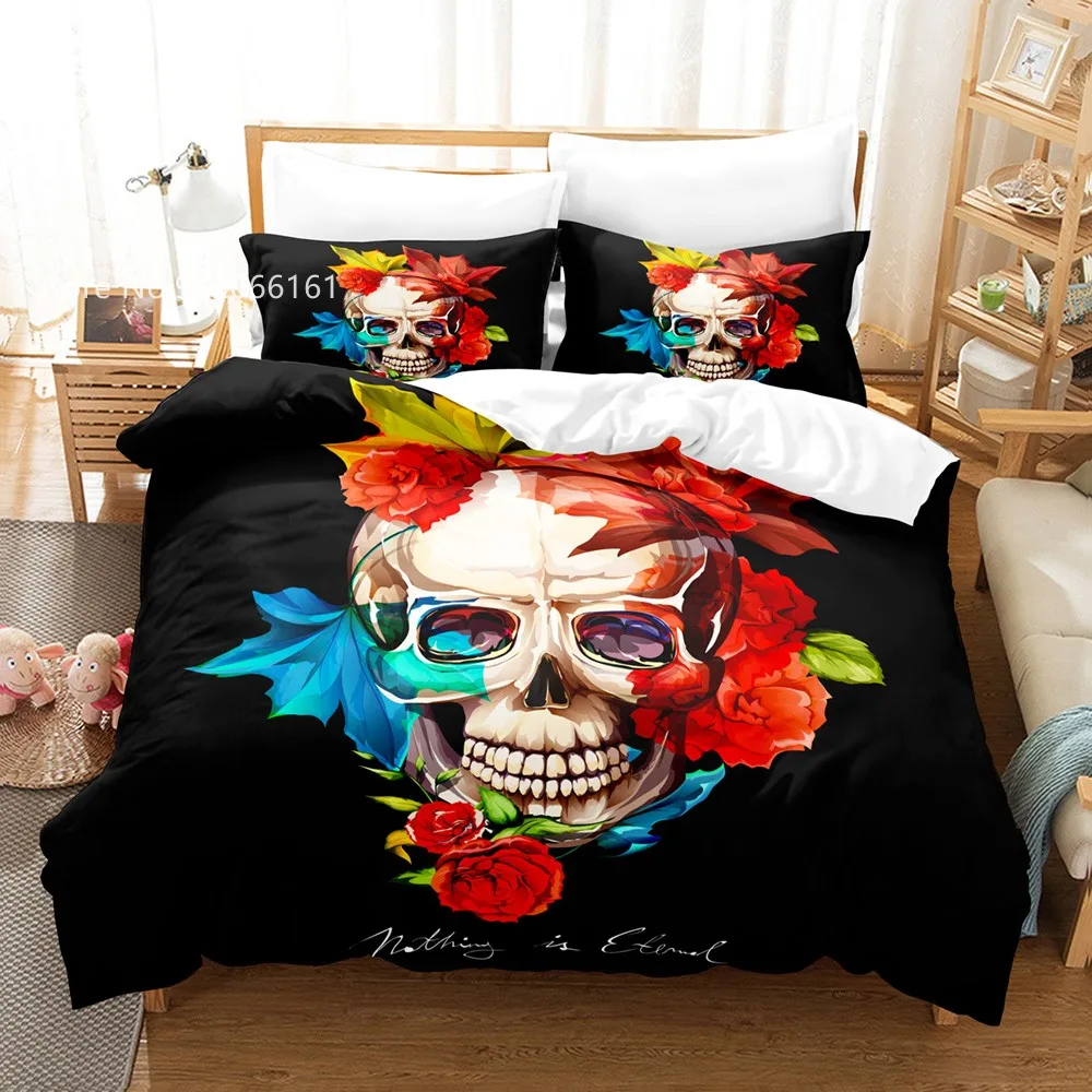 Комплект постельного белья с 3D-принтом черепа 2/3 шт. | Дом и сад