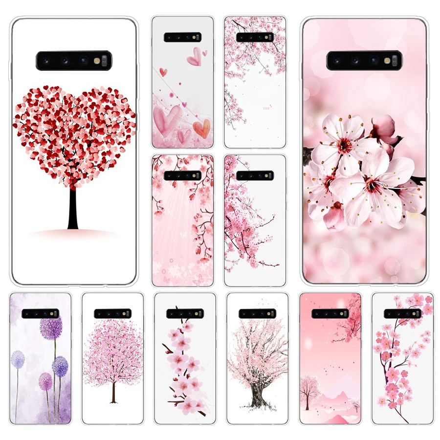 Мягкий силиконовый чехол из ТПУ 02AS с изображением цветущего вишневого дерева для