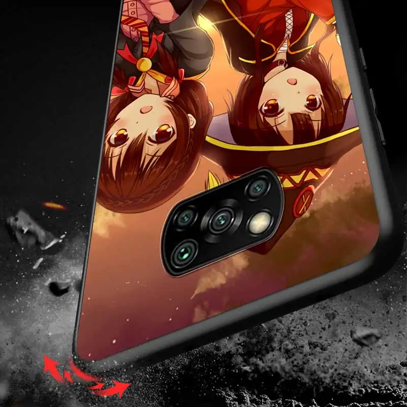 

Konosuba Megumin For Xiaomi Redmi K30 K30S Mi 10T Lite Pro Poco X3 NFC X2 M3 M2 F2 Pro C3 F1 Soft Black Phone Case