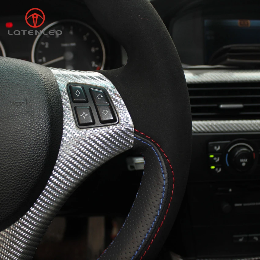 

Black Genuine Leather Suede Hand Sew Car Steering Wheel Cover For BMW M Sport 1 Series E87 E81 E82 E88 120i 130i 120d X1 E84