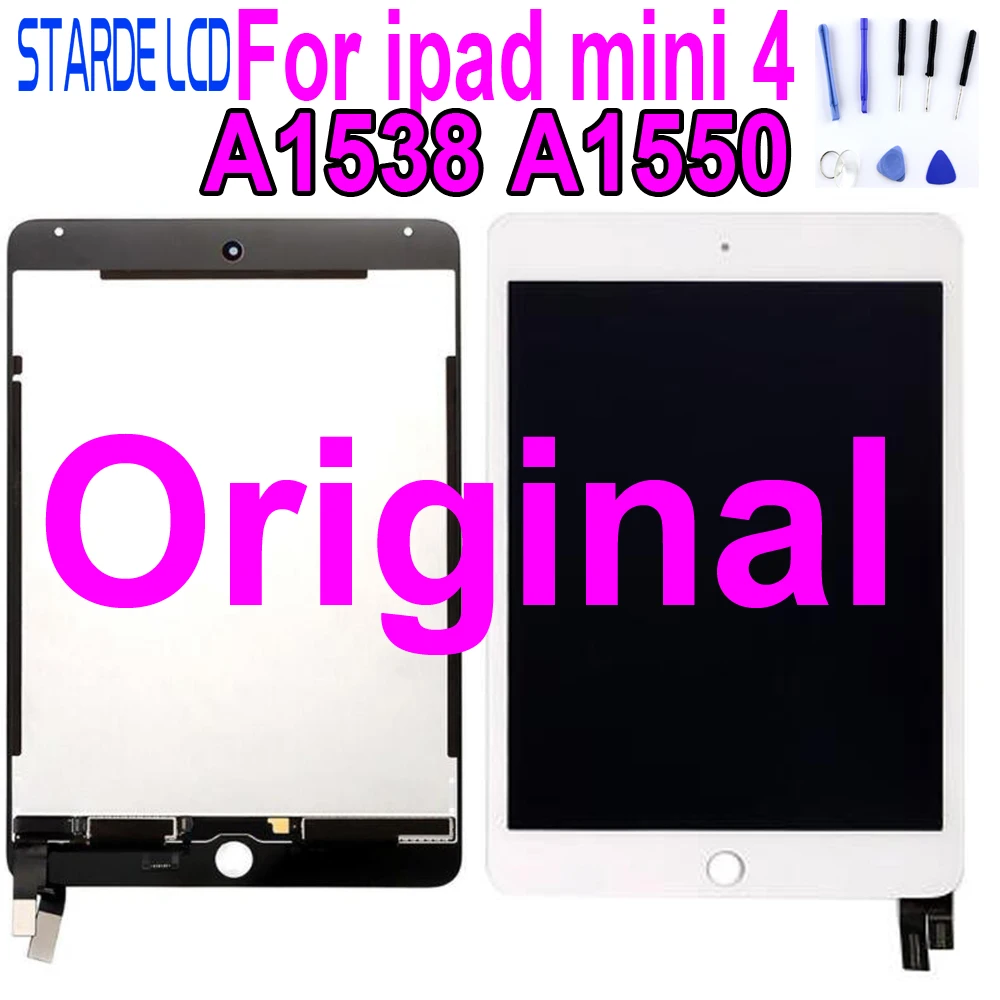 Original Lcds For iPad mini 4 LCD Mini4 A1538 A1550 LCD Display Touch Screen Digitizer Panel Assembly Replacement Part