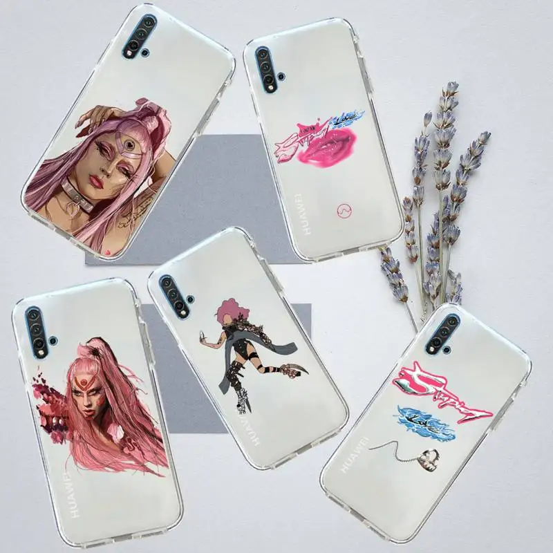 

Lady Gaga Chromatica singer Phone Case Transparent for Huawei honor P mate 40 20 30 10 50 i 9 x mate pro lite 8a