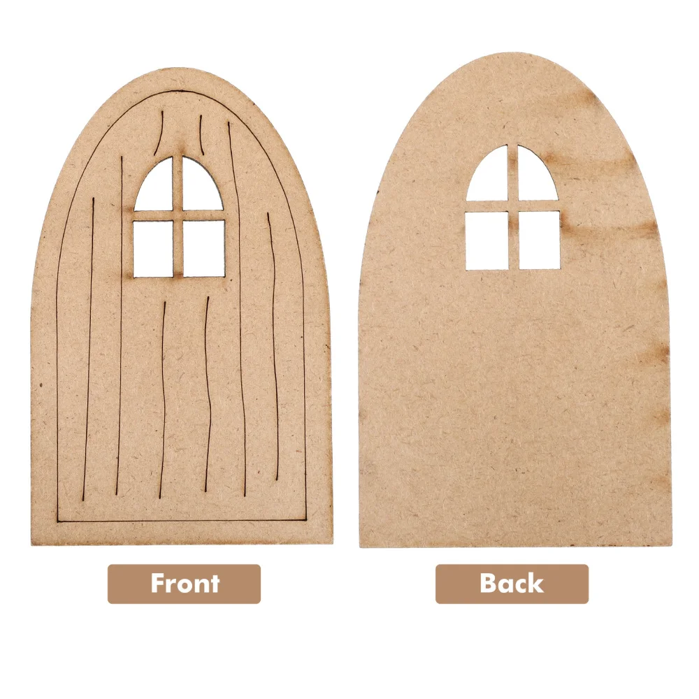 

6pcs Fairy Garden Miniature Decorations Mini Wood Fairy Door Adornments