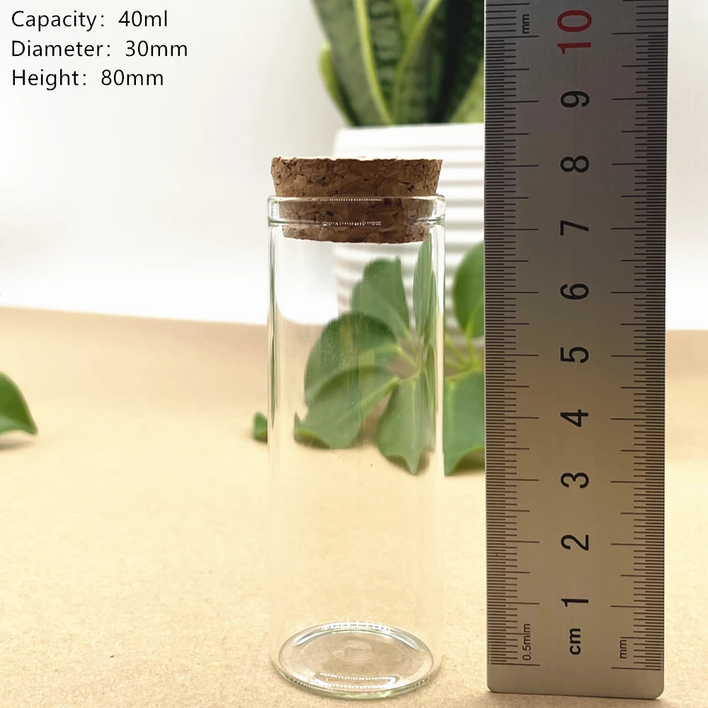 

24 Pcs/Lot Tiny Cork Thick Perfume Glass Bottles Wishing Bottle Glass Cork Stopper Jars Storage Souvenir Practical Container