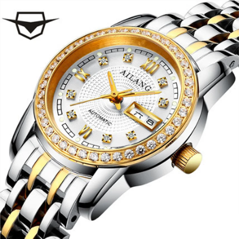

NEW Watch Ladies Watch Luxury Fashion Brand Double Calendar Mechanical Waterproof Stainless Steel Self Winding Ladies Watch