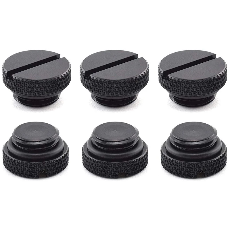 

6 Pcs G1/4 INCH Plug Fitting with O-Ring for PC Water Cooling Systems, Black