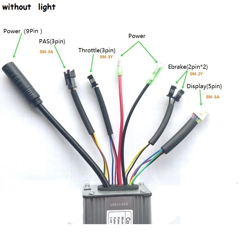 without light Когда-нибудь 36 V/48 V 15A KT Стандартный Squarewave контроллер 6 МОП светильник Функция для бесщеточный 250 W/350 Вт мотор для центрального движения колеса - Цвет: without light