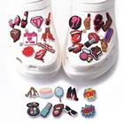 1 шт., новинка 2021, дизайнерские женские Кроксы, подвески для обуви, аксессуары для девушек, красивая помада, королева сабо, обувь, макияж, розовое украшение