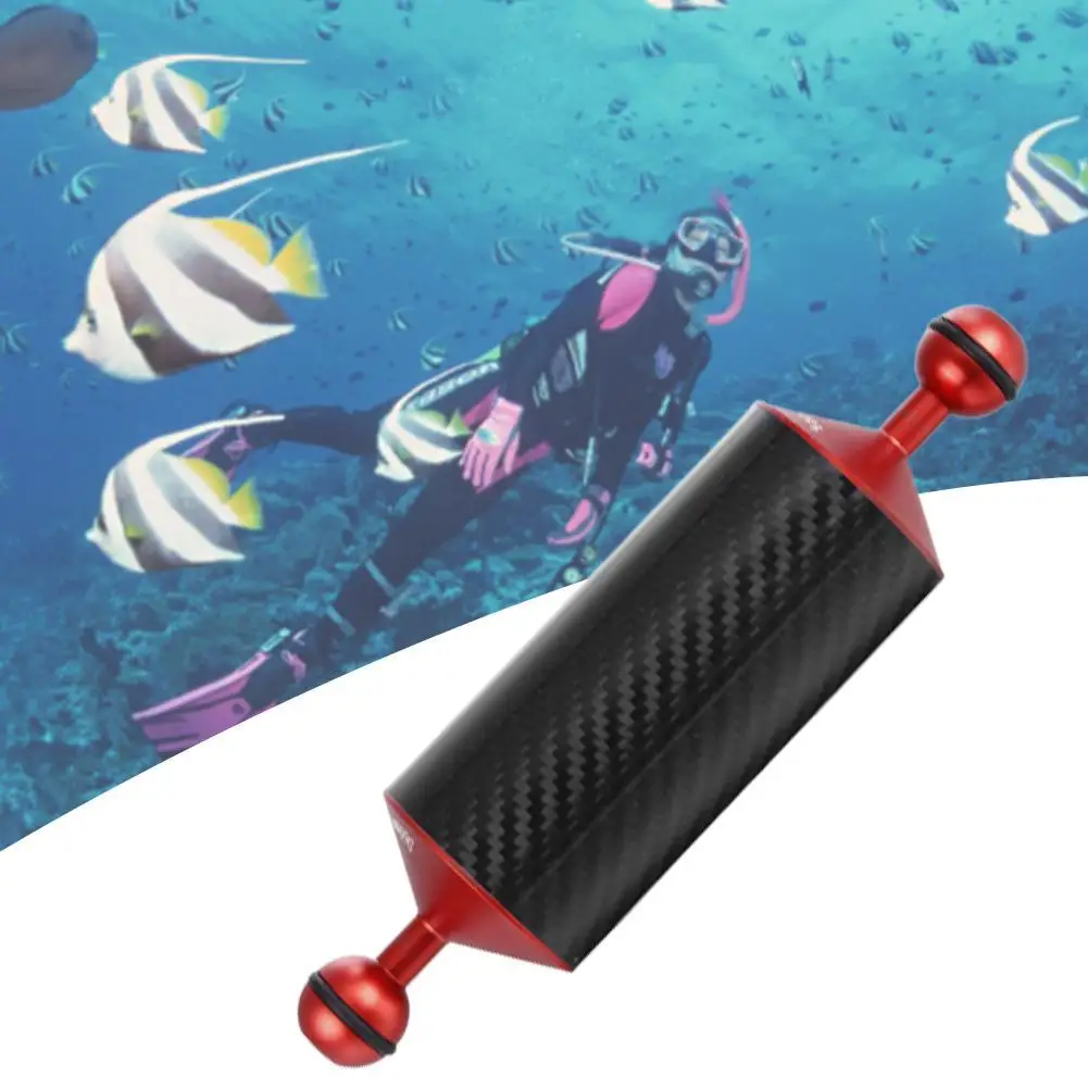 8/10 inch Carbon Fiber Float Buoyancy Aquatic Arm Double Ball Floating Mount for Diving Camera Underwater Tray