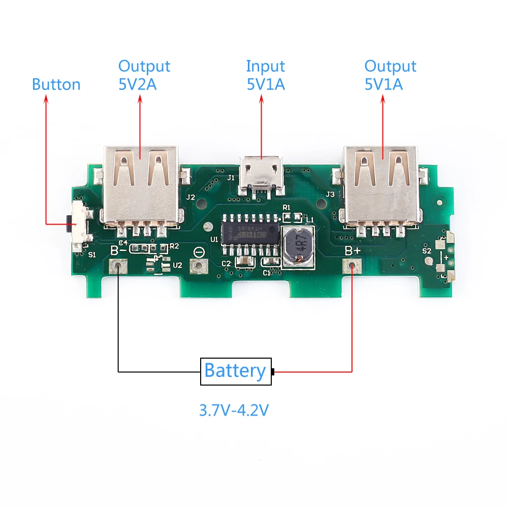 Mobile Display Power Boost Module 3.7V to 5V 2A Charger Step UP Charging Circuit | Электронные компоненты и