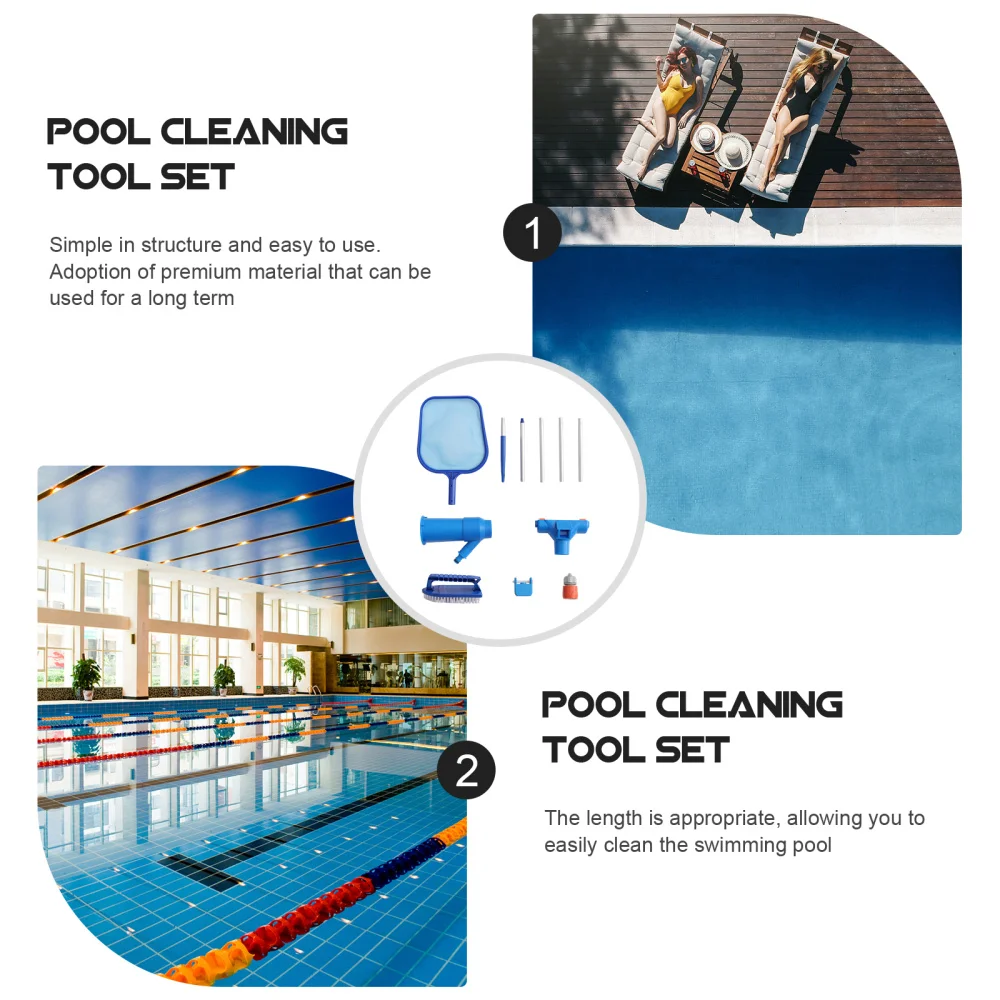 

1 Set Swimming Pool Cleaning Brush Pool Spoon Net Pool Cleaning Tool Set