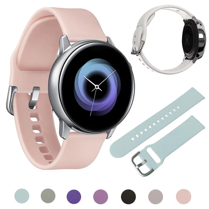 20 мм сменный ремешок для samsung galaxy watch active pulseira band Силиконовый спортивный gear S2 garmin 645