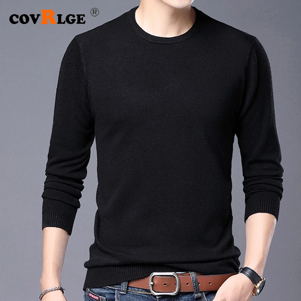 

Мужской Однотонный свитер с низким воротником, размеры до 4XL