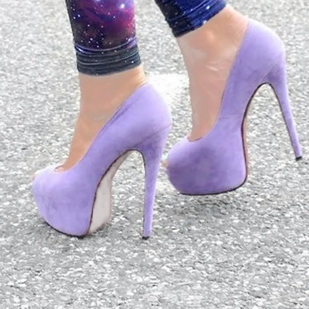 OI1009 Purple Оригинальные стильные женские туфли-лодочки модные пикантные туфли на высоком каблуке с открытым носком женские туфли-лодочки черные туфли женские большие размеры 4-20 - Цвет: OI1009 Purple