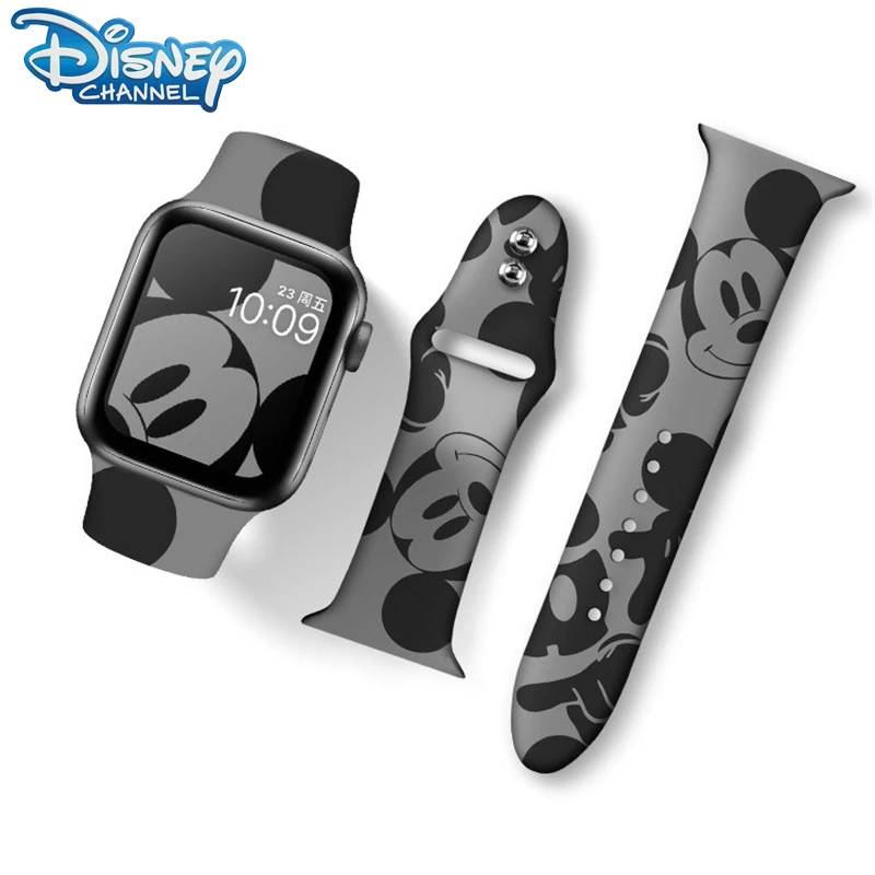 

Ремешок нейлоновый для Apple Watch Band Series 3 38 мм 40 мм, роскошный плетеный нейлоновый браслет для смарт-часов Disney Mickey, 42 мм 44 мм