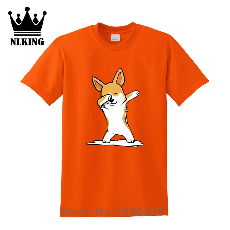 Dabbing Corgi/Забавные футболки Dab Corgi топы Милая футболка с героями мультфильмов для