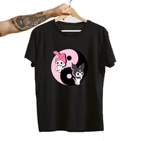 black bunny cat rock reusable harajuku women t shirt girl short sleeves summer casual female fashion unisex men and women tshirt