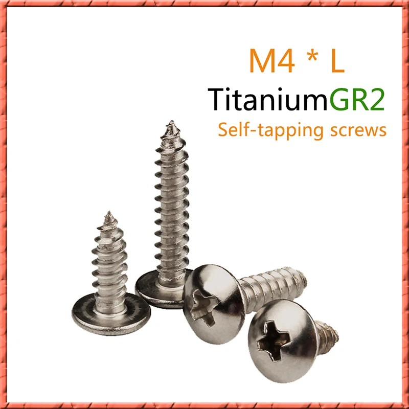 50 шт./лот из чистого титана M4 * L крестообразные утопленные большие плоские