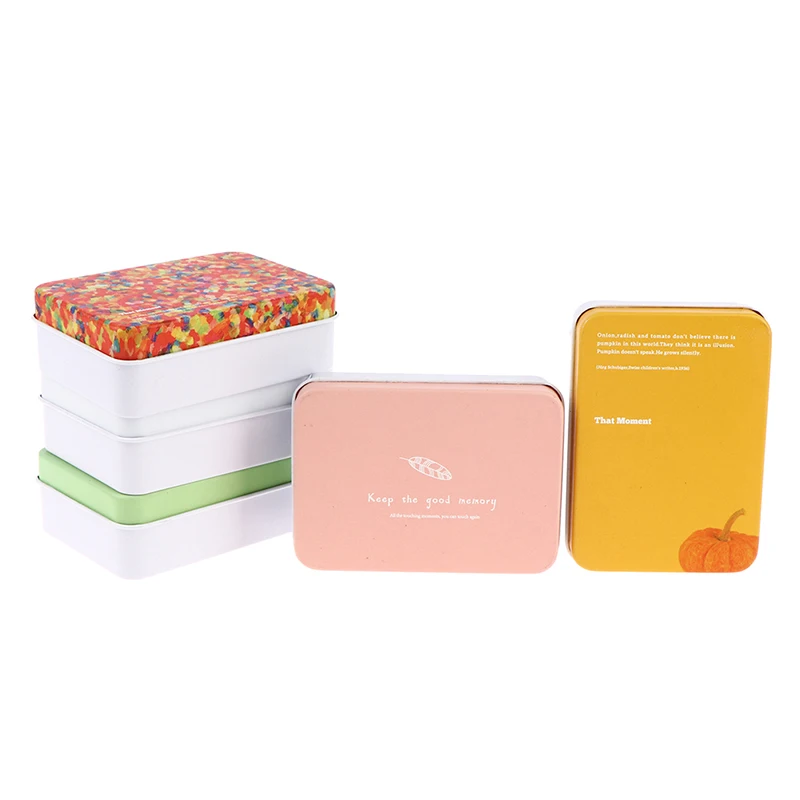 Small Iron Box Money Candy Tin Key Organizer Coin Storage Case Metal Card Storage Box Gift Box