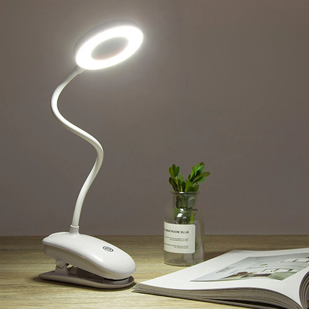Desk Lamp Portable LED Touch On/Off Switch Eye Protection Clip Table Light 3 Modes Dimmable USB Rechargeable Lights | Освещение