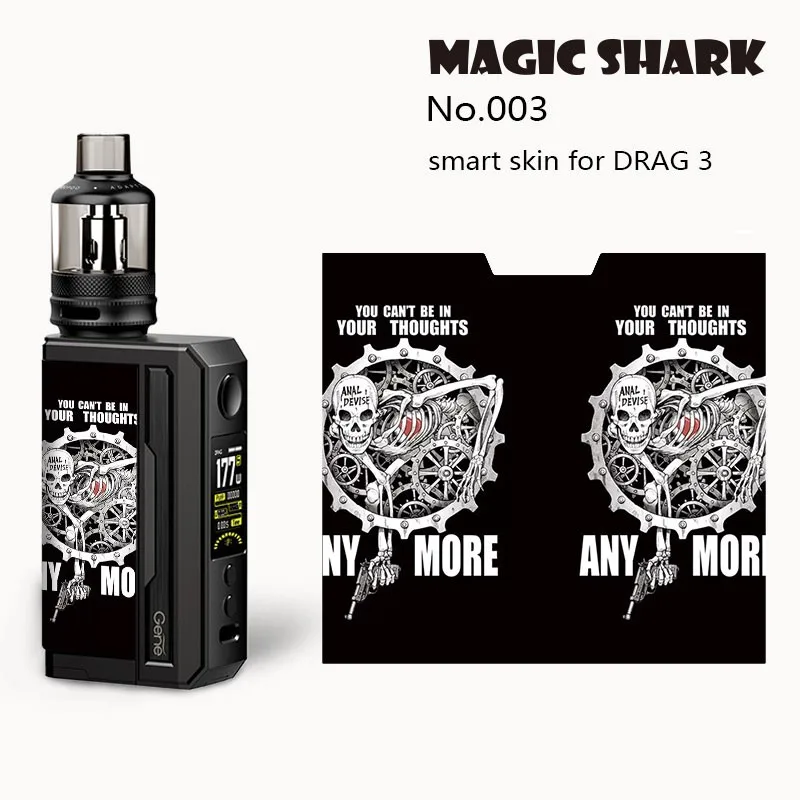 Волшебная Акула 2021 модная матовая стерео наклейка покрытие пленка для Voopoo Drag3 Drag 3