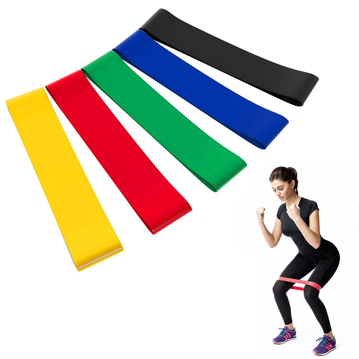 

5/6pcs GYM Fitness Resistance Exercise Loop Bands Home Gym Fitness Premium Natural Latex For Rotatory Cuff Arm Wrist Ankle