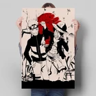 Винтажная картина Наруто и одна штука из аниме фотообои японская Ретро манга на холсте настенные принты для декора гостиной