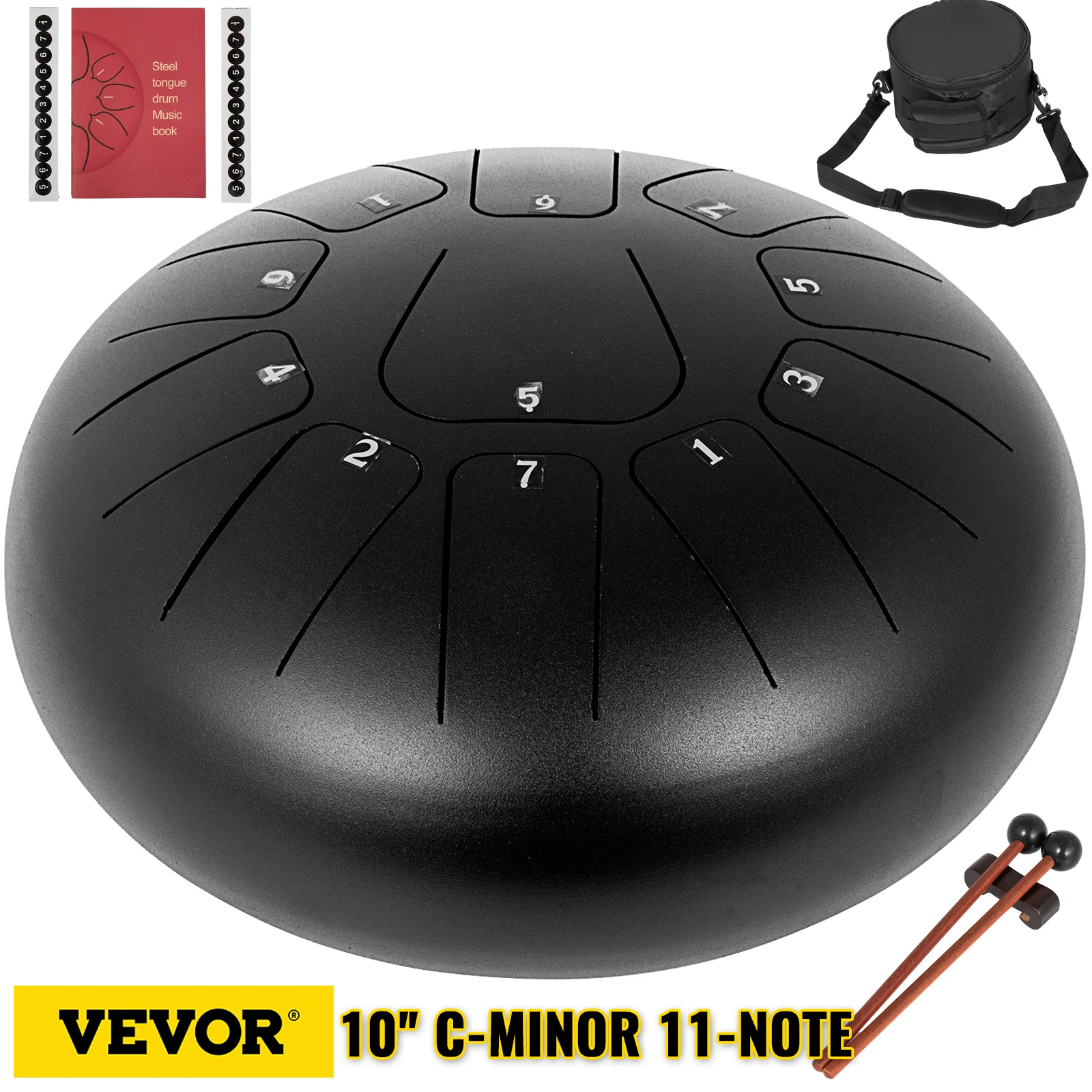 

Барабан VEVOR со стальным язычком диаметром 10 дюймов, 11 нот, 25 см