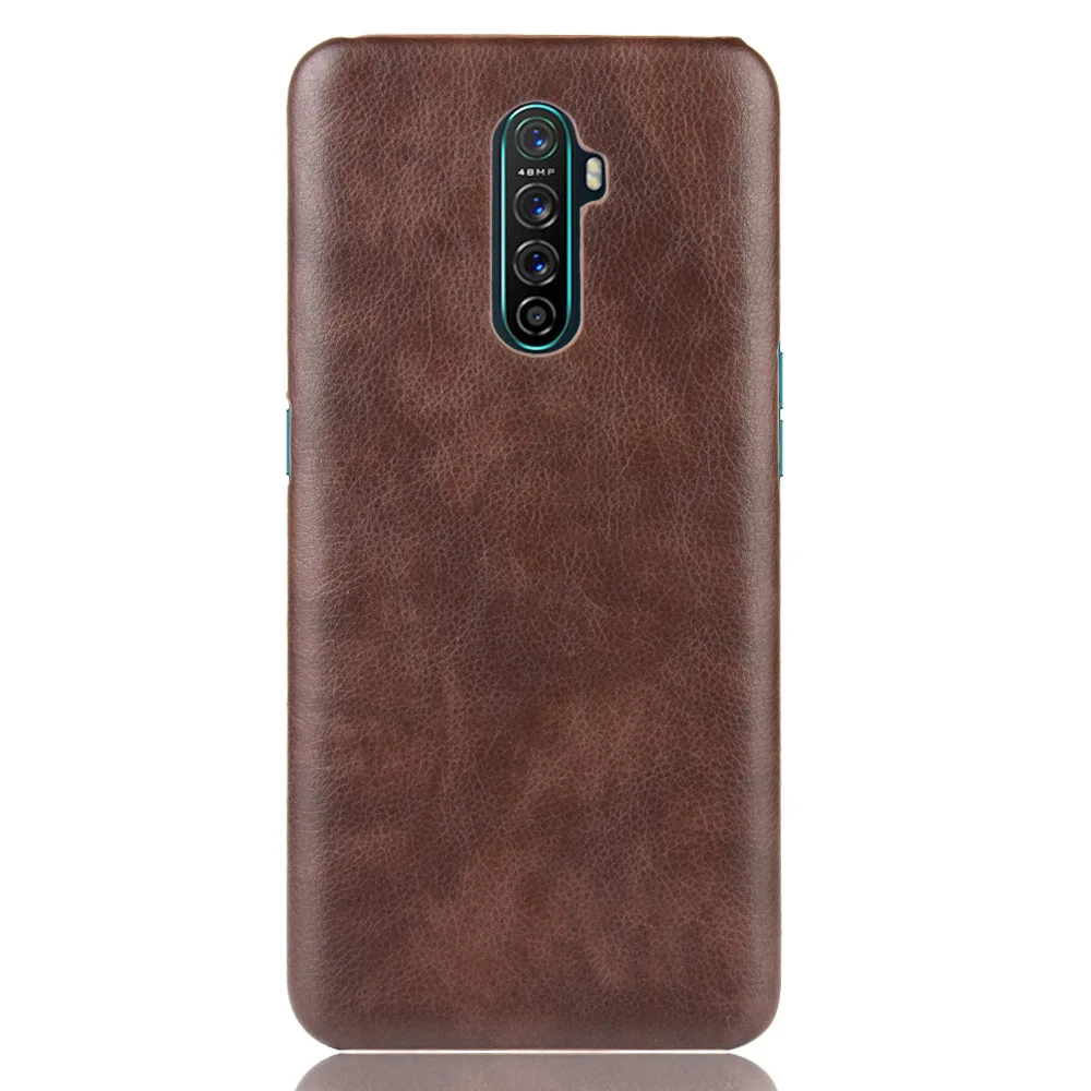 Для Oppo Realme X2 Pro чехол бизнес Litchi узор из искусственной кожи Жесткий PC задняя