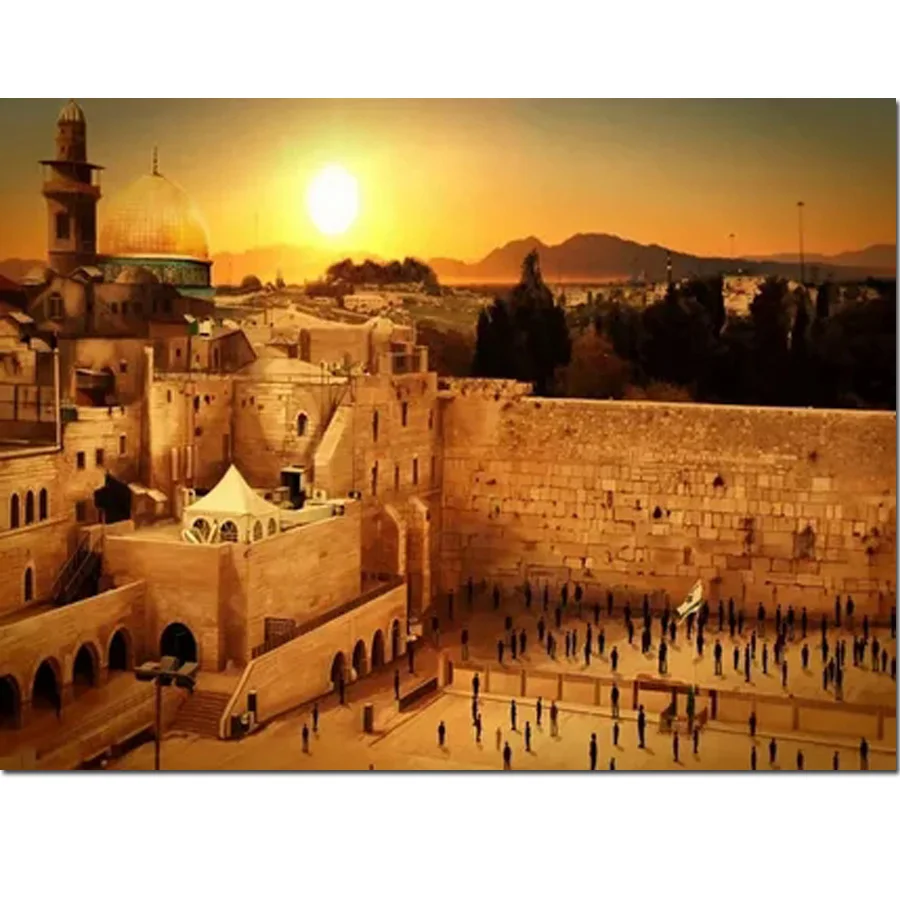 

New Full Square 5D DIY Wailing Wall Israel Jerusalem Cross Stitch Embroidery Mosaic Picture Diamond Painting Decor