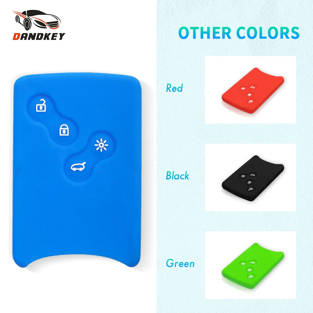 DANDKEY 4 кнопки Автомобильный ключ силиконовый чехол протектор держатель для Renault