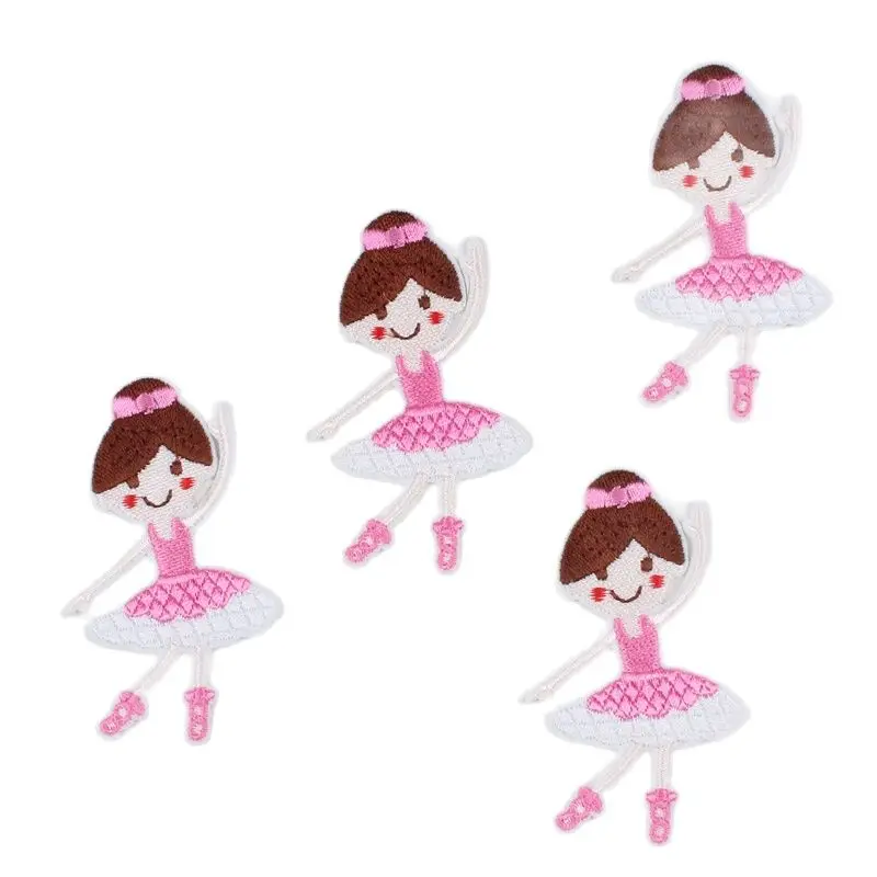 10 шт./лот Вышитые Розовые наклейки для маленьких девочек Мультяшные термоклейкие