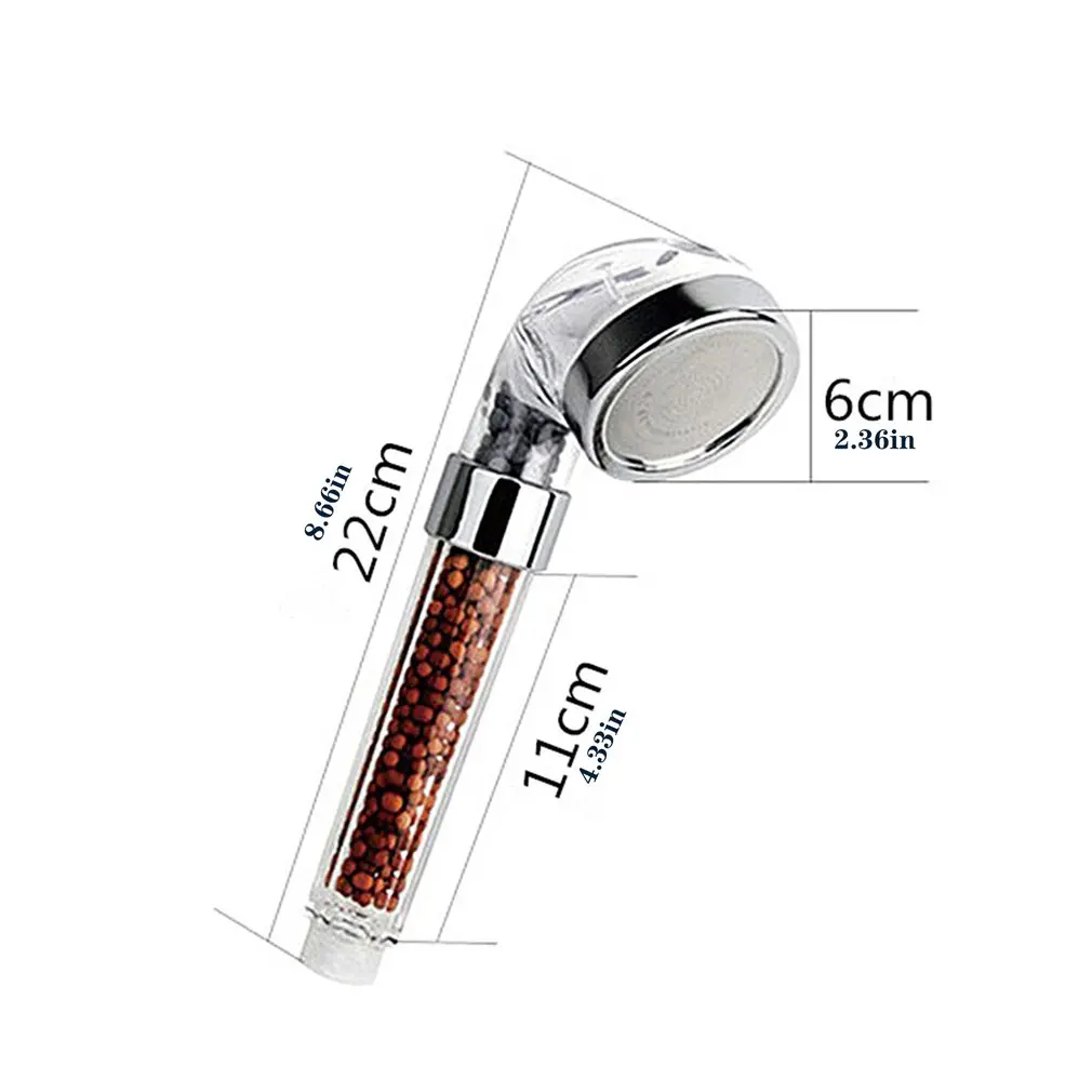 

Water Therapy Spa Shower Bath High Pressure Filter Water Saving Rain Shower Head With Activated Ion Negative Ball