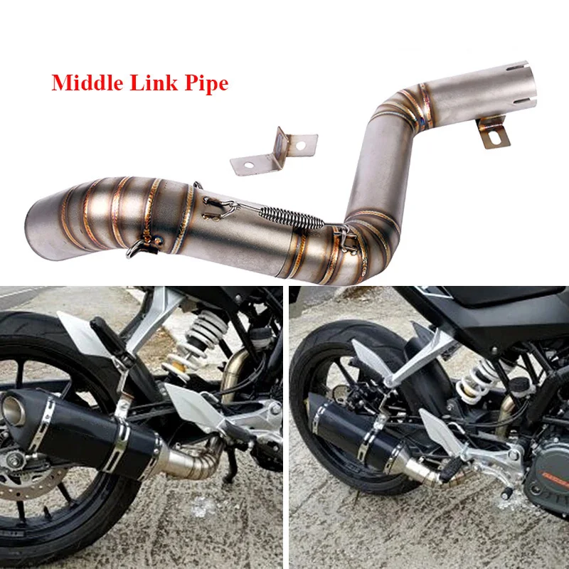 

Stainless Steel Exhaust Escape Mid Connector Tube Motorcycle Exhaust System Modified Middle Link Pipe For Duke 200 390 2012-2016