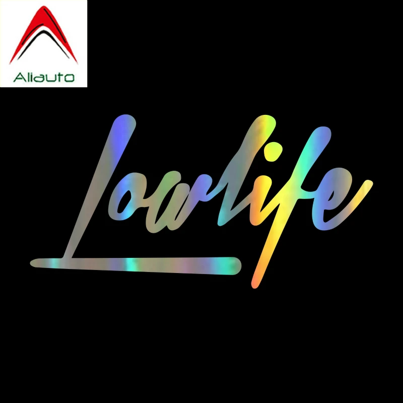 

Aliauto модные слова, автомобильные наклейки, низкий уровень жизни, автомобили, мотоциклы, украшения, лазерный винил JDM, наклейка для Chevrolet Audi, 17 ...