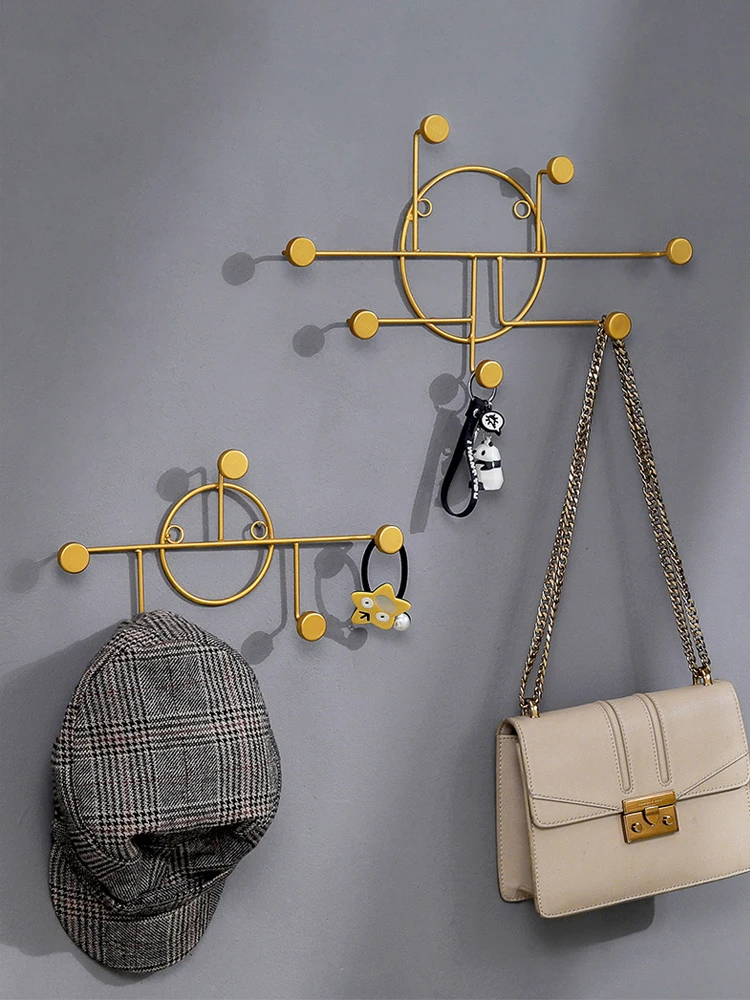 Золотистый геометрический настенный крючок в скандинавском стиле подвесной для