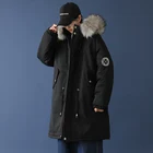 GlacialWhale Для мужчин s длинный пуховик Для мужчин 2020 зимние брюки карго куртка-пальто с капюшоном и защитой от ветра в стиле хип-хоп Уличная Черная курточка для Для мужчин
