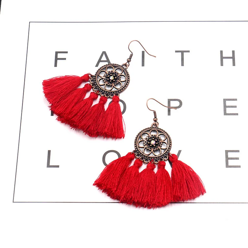 Богемные стильные женские серьги ювелирные изделия среднего размера с