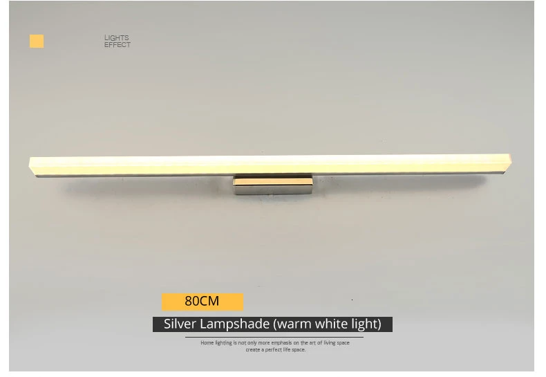 Светодиодная зеркальная лампа светильник из нержавеющей стали AC85-265V современный настенный светильник для ванной светильник s 40 см, 60 см/80 см 100 см 120 см настенное бра apliques