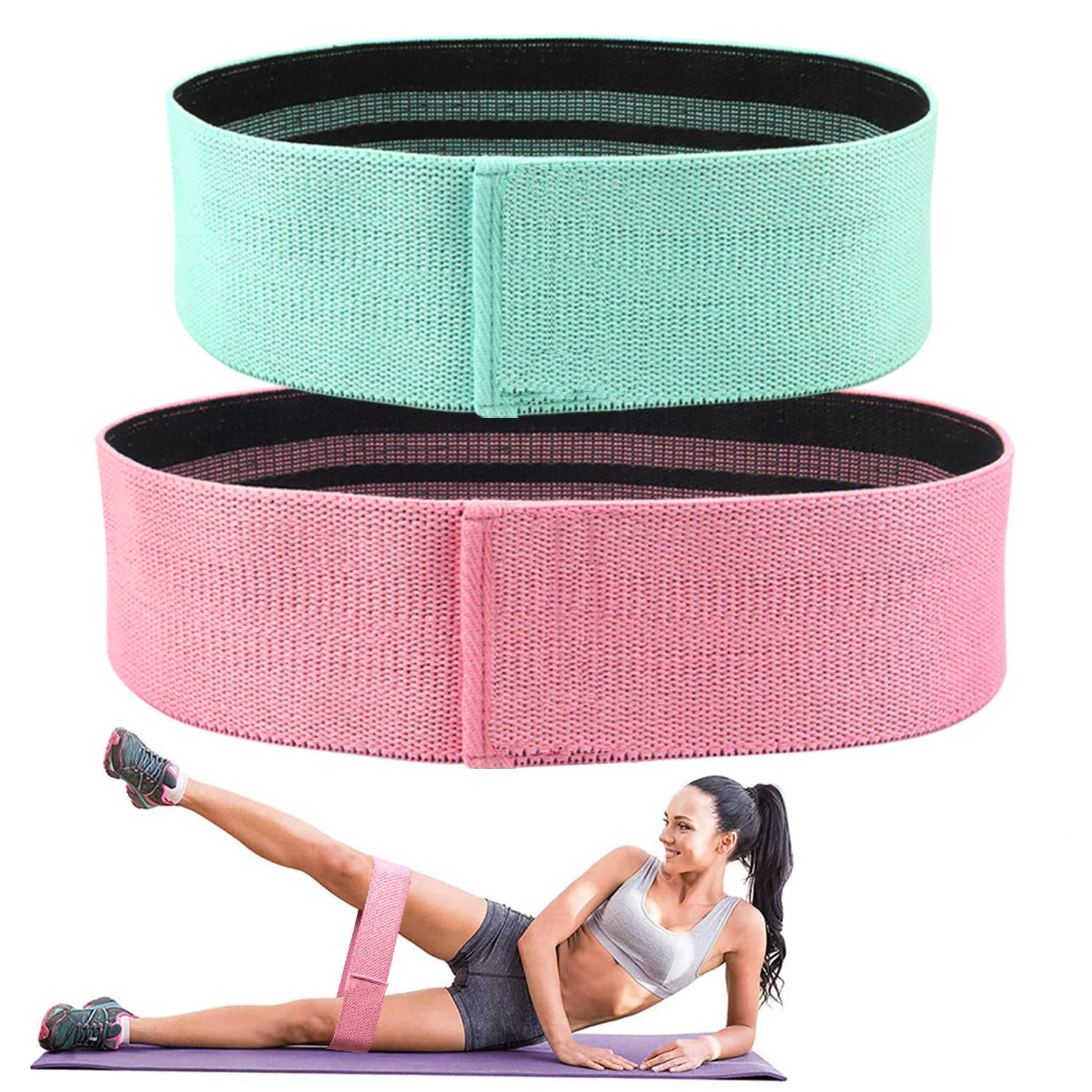 

3 PC Anti-Slip Elstic Yoga Band Hip Resistance Band Exercise Workout Leg Training Butt Squats Fitness Band Loops