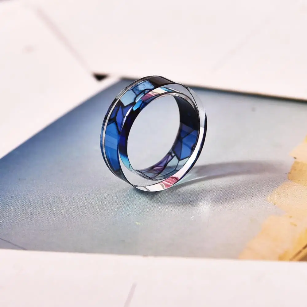 2019 кольцо унисекс в стиле панк ручной работы с клеем модное для пар из прозрачной