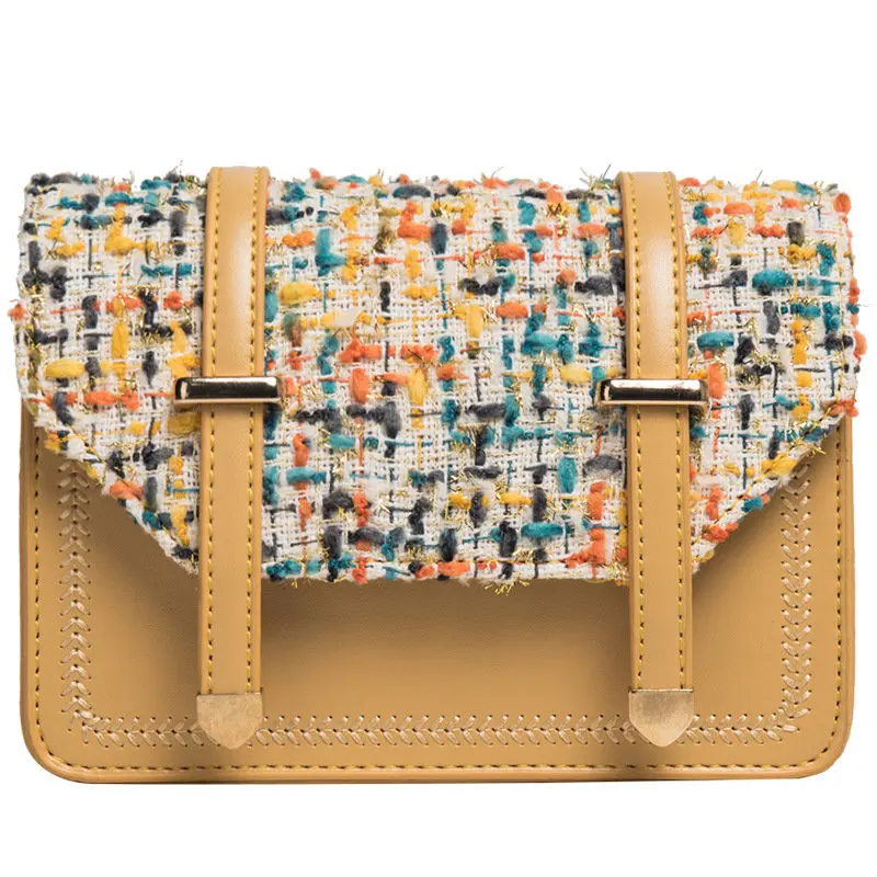 Корейская версия шерстяной диагональный крест-пакет модная дикая цепь сумка на