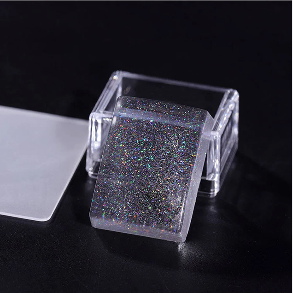 Флуоресцентный лазерный силиконовый штамп для ногтей прямоугольник желе со