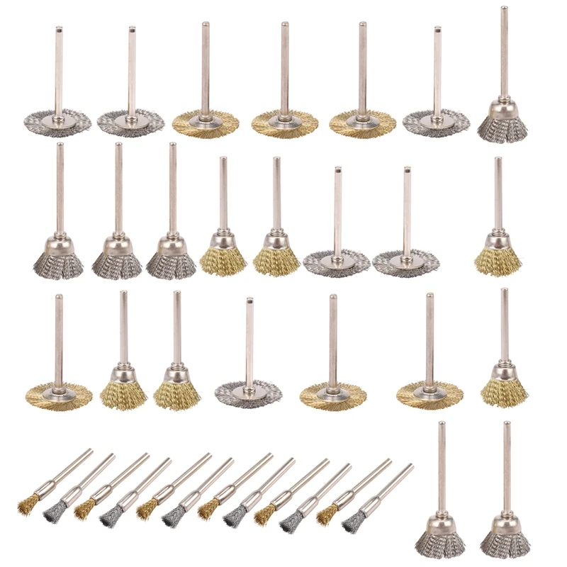 

HOT SALE 36 Pcs Copper Wire Polishing Wheel Brush Drum Full Set For Dremel Rotary Tool Hot