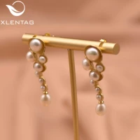 xlentag pure natural freshwater pearl stud earrings womens wedding birthday gifts fashion trend handmade women jewelry ge0330b