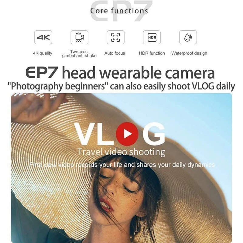 

ORDRO EP7 Wearable Mini Camcorder Camera 4K 60FPS Video Camera with Gimball Ie Stabilization, Auto-Focus and Remote Control