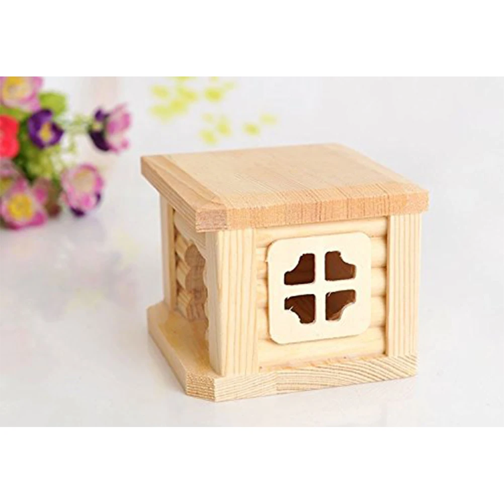 Деревянный дом хомяка Эко дружественный плоский верх крыса кабина гнездо товары