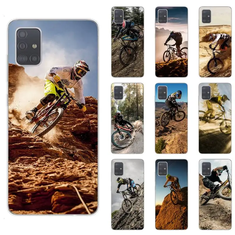 

Amazing Bike Bicycle Phone Case For Samsung S5 S6 S7 S8 S9 S10 S20 plus lite A51 A71 A21S Transparent Cover