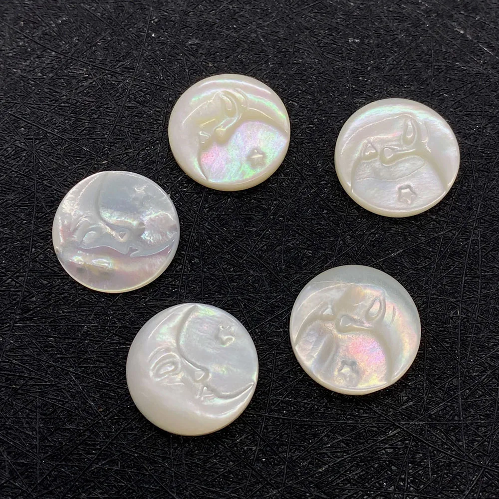 Бусины из натуральной морской ракушки резные бутиковые бусины сделай сам с Луной